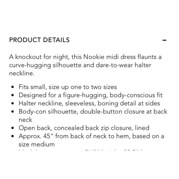 Nookie Medea Classic Halter Midi Dress in Black Stretch Jersey Size XS NWT - Picture 3 of 9